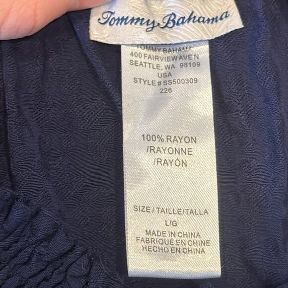 Tommy Bahama St. Lucia Off The Shoulder Tier Maxi Linen Dress Size L - Picture 6 of 9